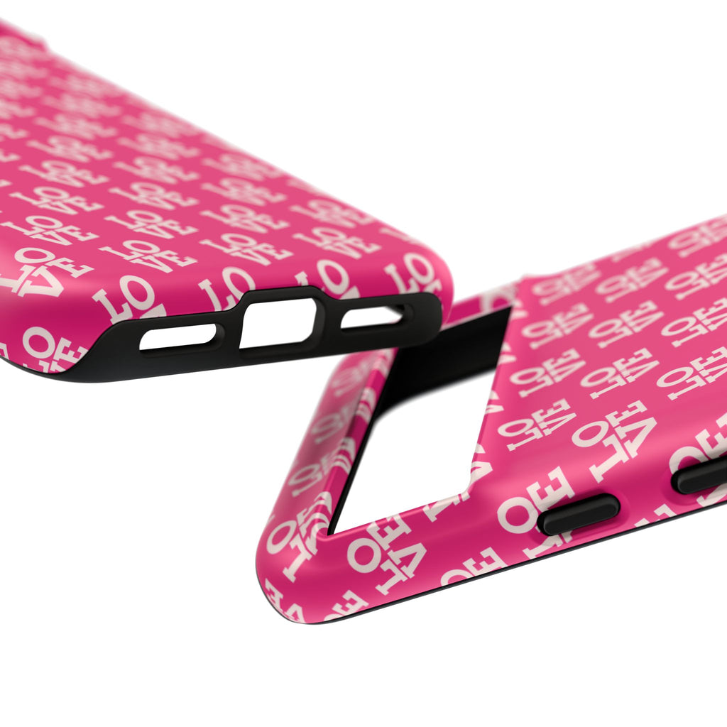 Vibrant Pink LOVE Tough Case iPhone, Galaxy, or Google Pixel