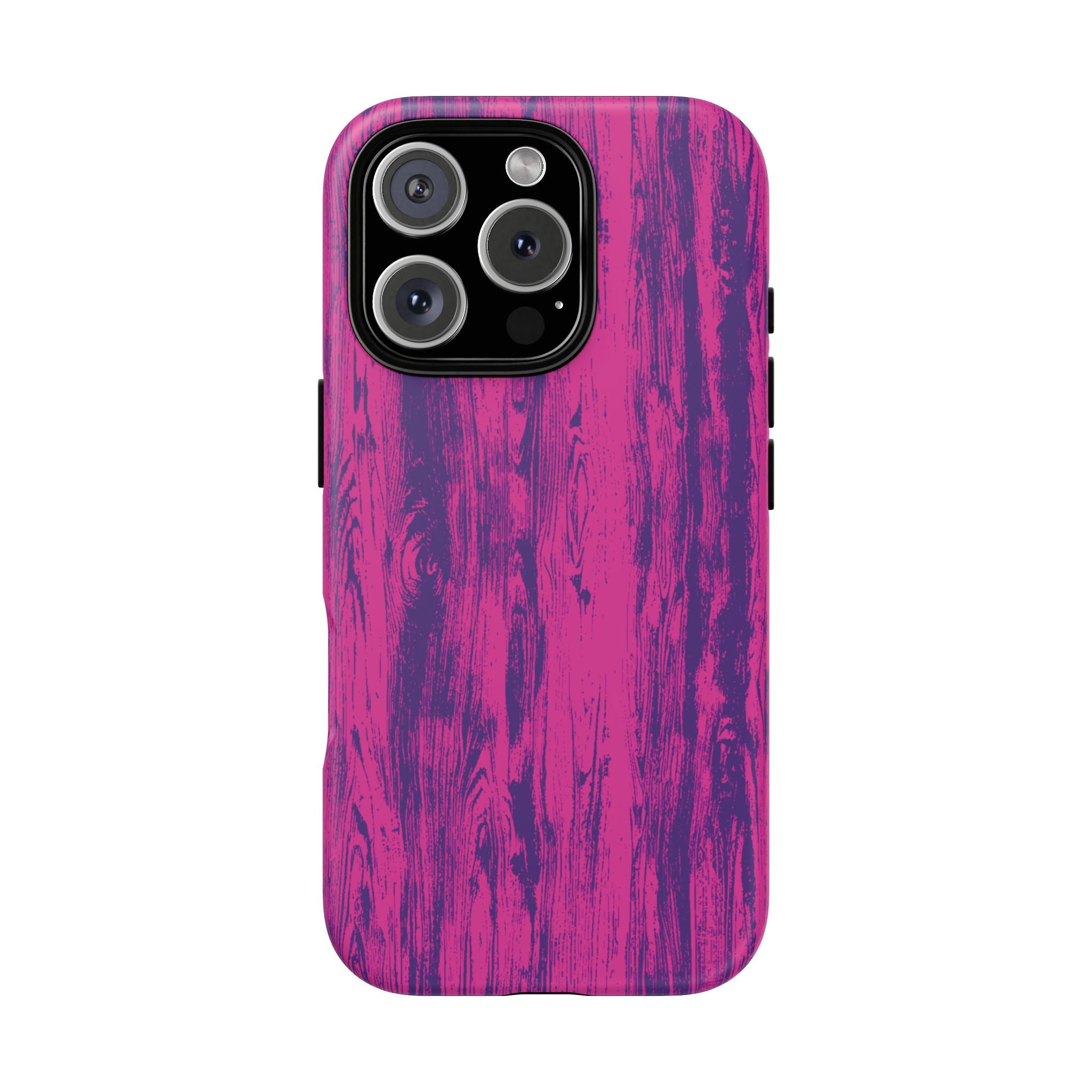 Pink Purple Wood Tough Phone Case iPhone, Galaxy, or Google Pixel