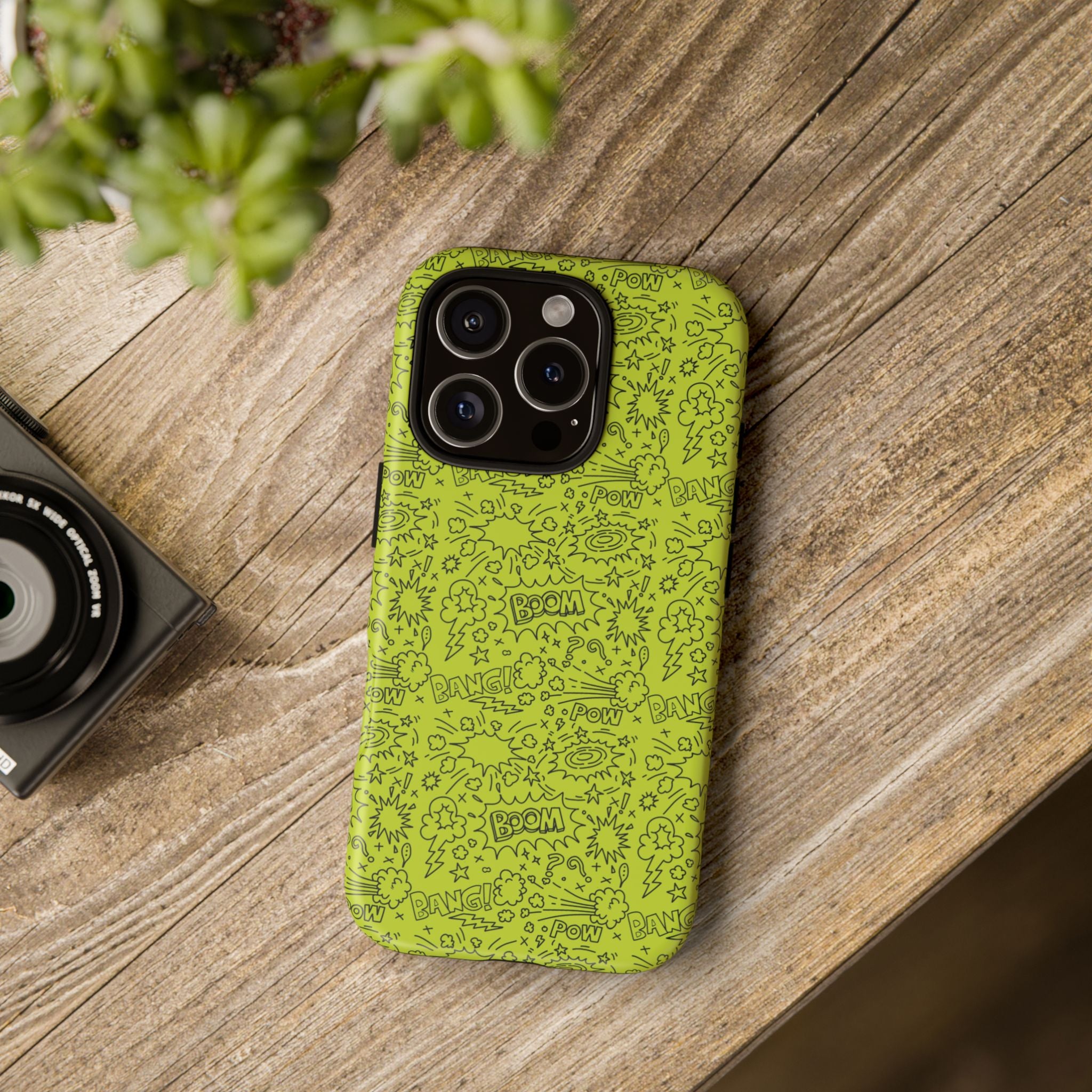 Neon Lime Wow Tough Case for iPhone, Galaxy, or Google Pixel