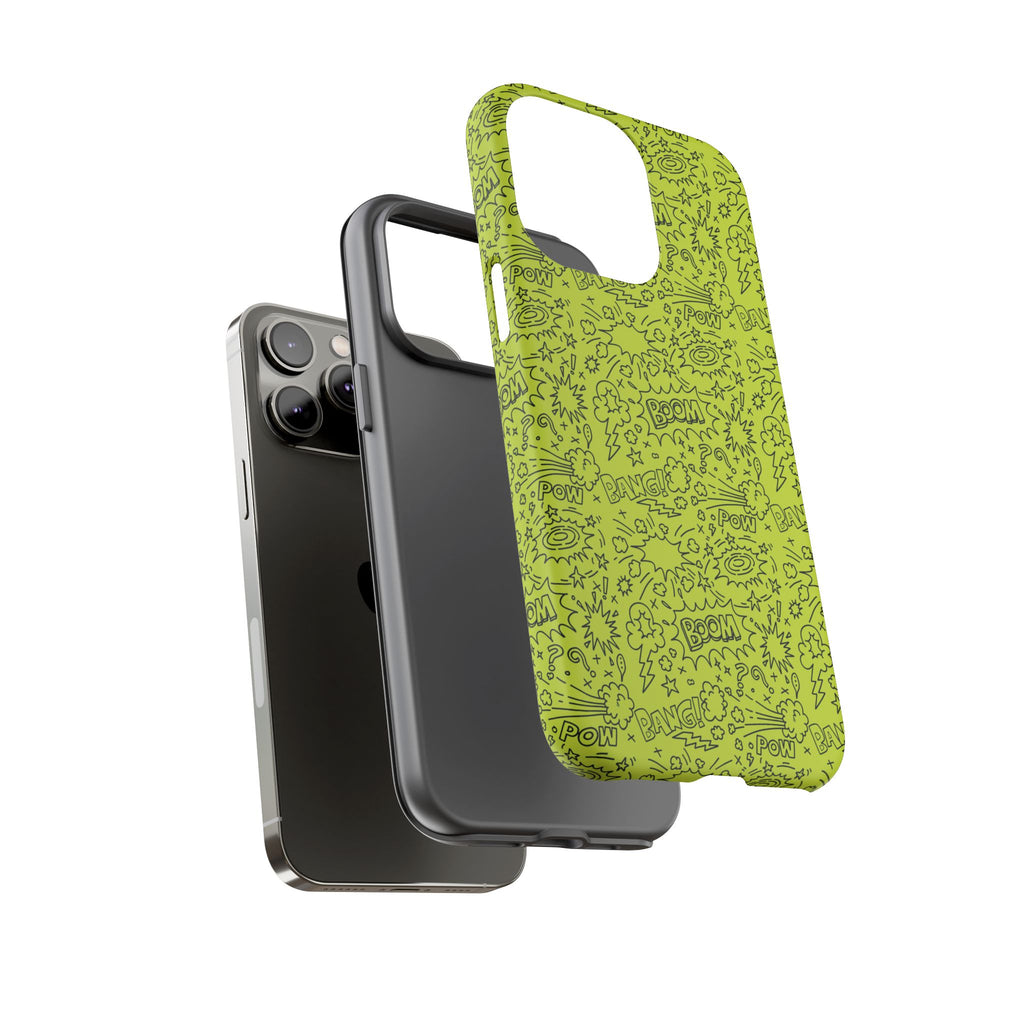 Neon Lime Wow Tough Case for iPhone, Galaxy, or Google Pixel