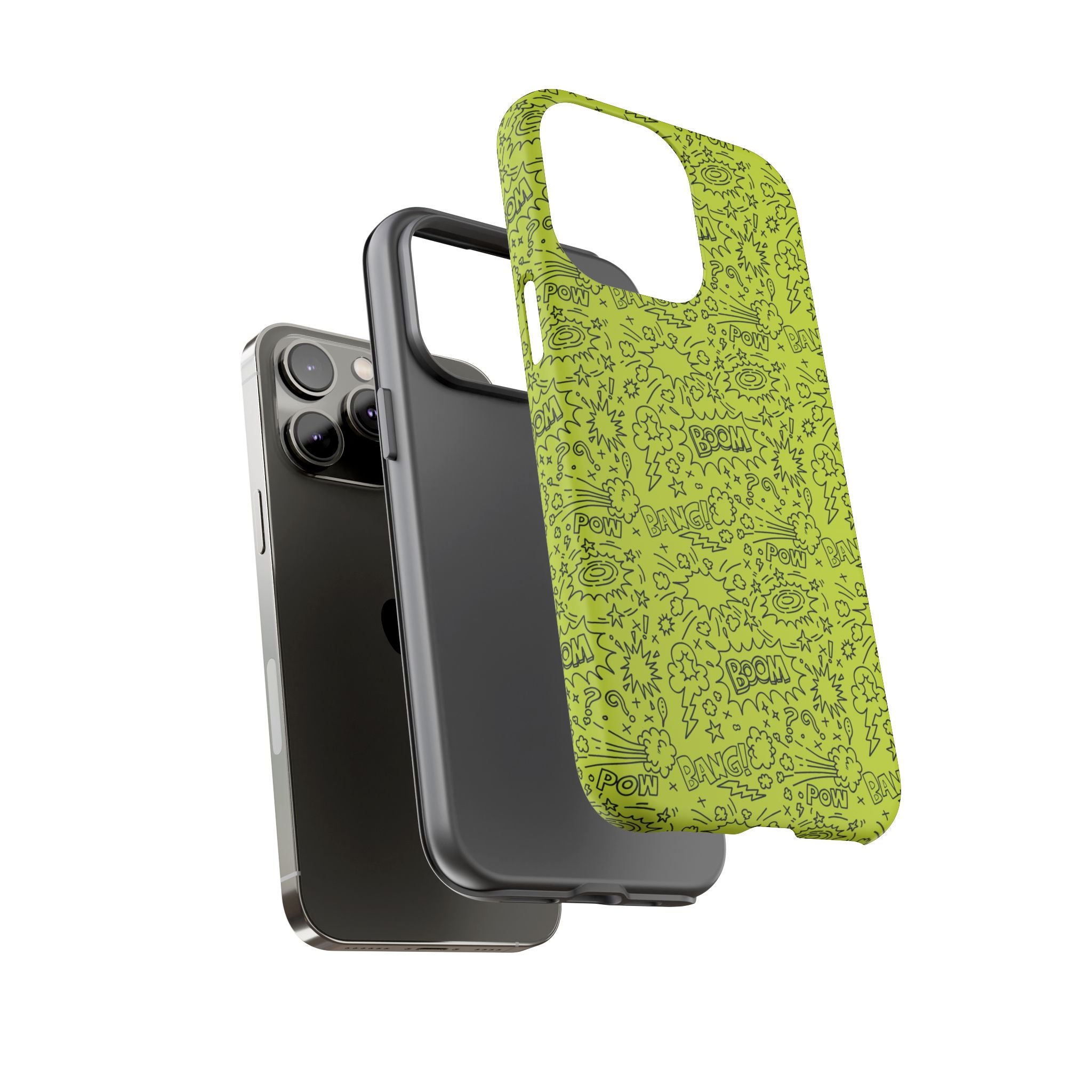Neon Lime Wow Tough Case for iPhone, Galaxy, or Google Pixel