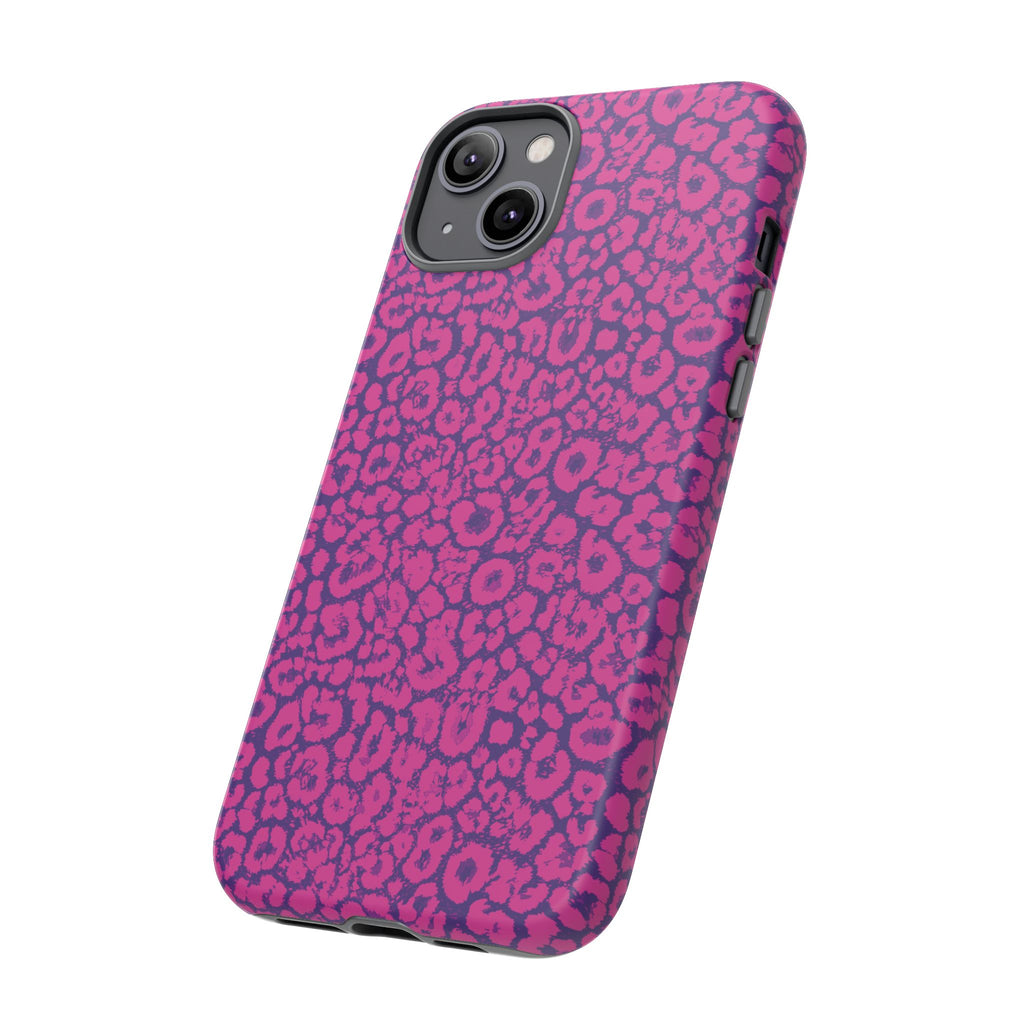 Pink Purple Leopard Tough Phone Case iPhone, Galaxy and Google Pixel