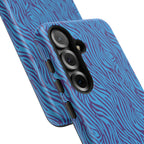 Zebra Print Blue and Purple Tough Case for iPhone, Galaxy or Google Pixel