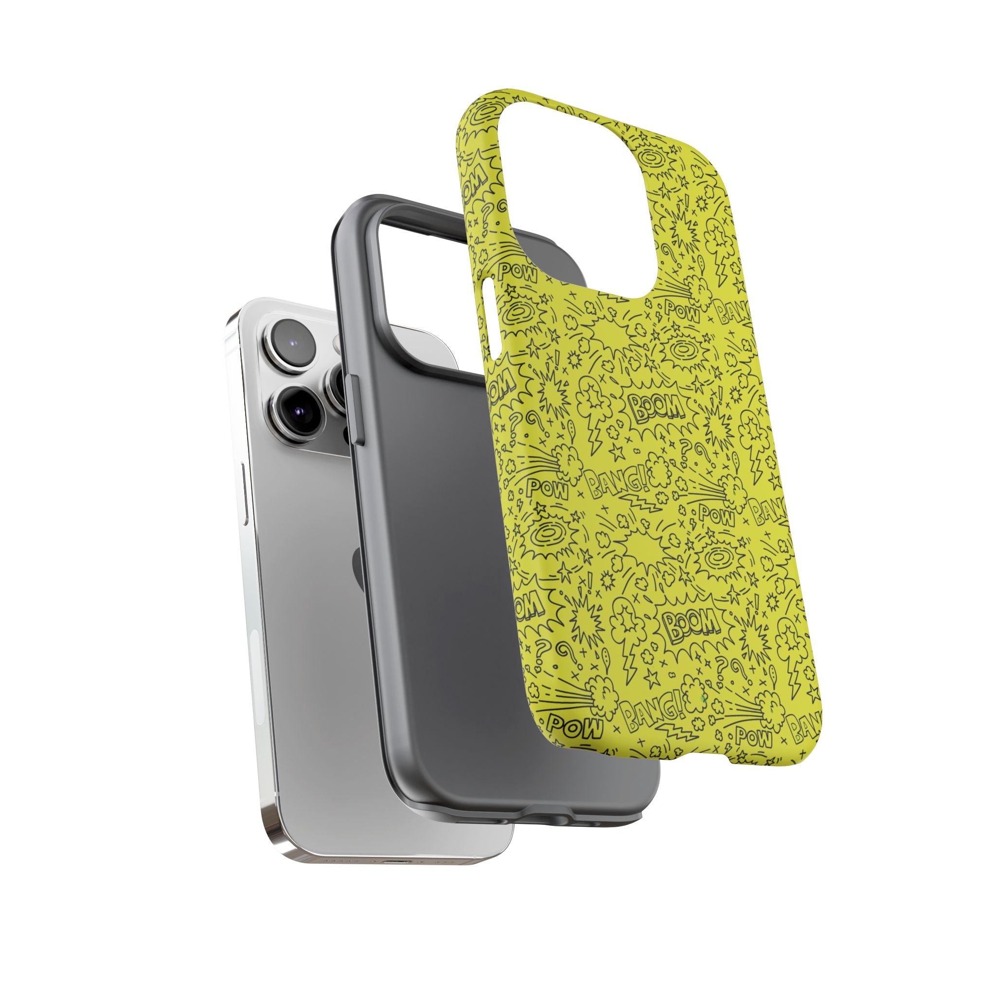 Neon Yellow Wow RG Tough Phone Case for iPhone, Galaxy, or Google Pixel