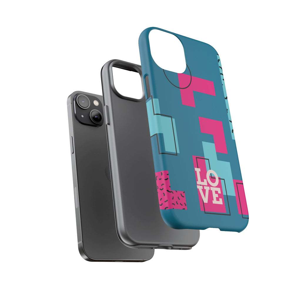 LOVE Teal Green Tough Phone Case for iPhone, Galaxy, or Google Pixel