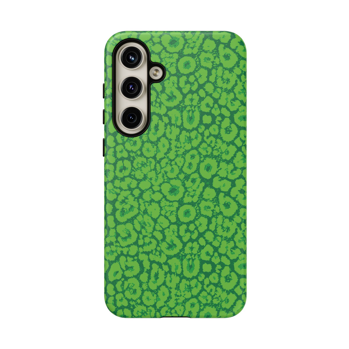 Neon Green Leopard Tough Phone Case for iPhone, Galaxy, or Google Pixel