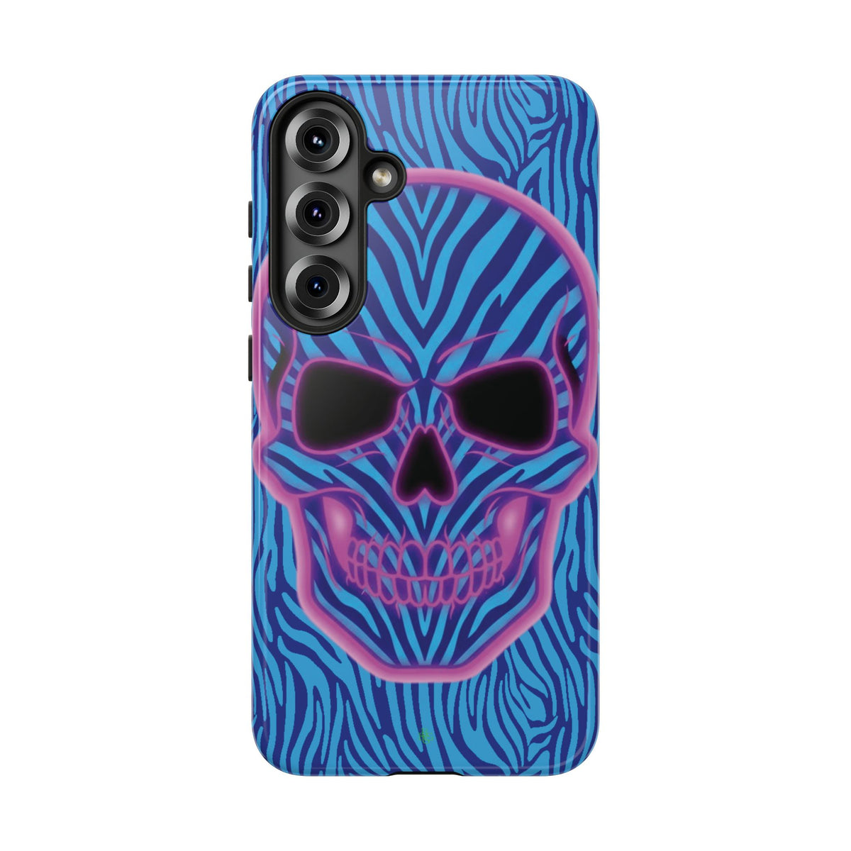 Neon Zebra Skull Tough Phone Case for iPhone, Galaxy, or Google Pixel