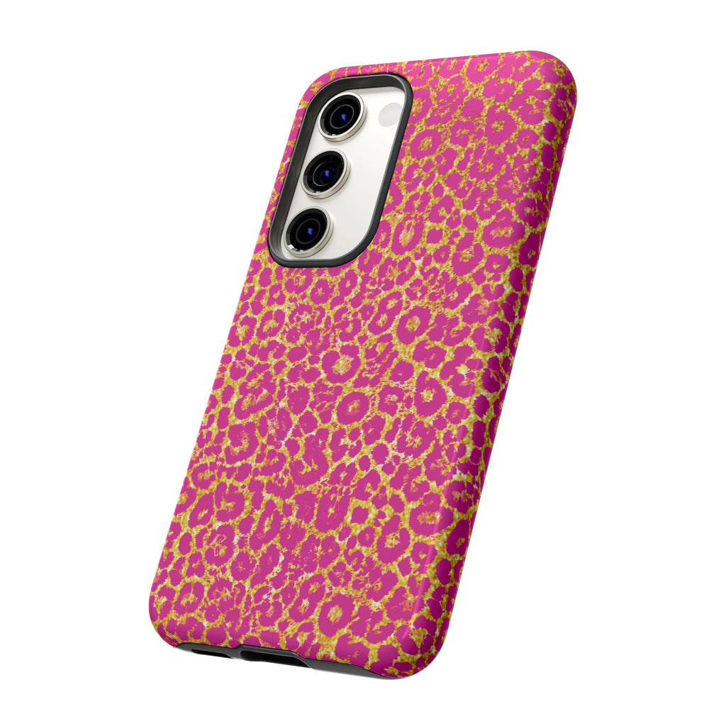 Pink Gold Leopard Tough Case for iPhone, Galaxy, or Google Pixel