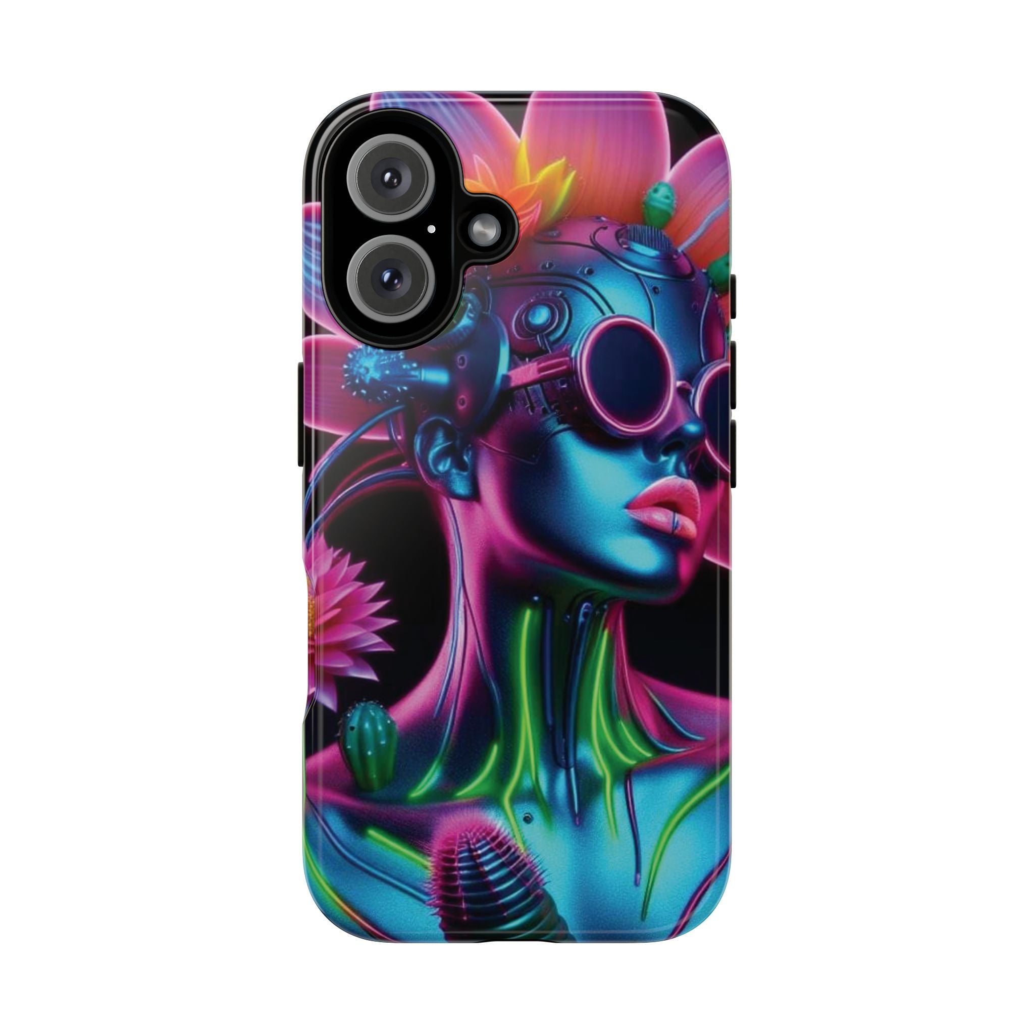Neon Androgen Cactus Flower Tough Phone Case for iPhone, Galaxy, or Google Pixel
