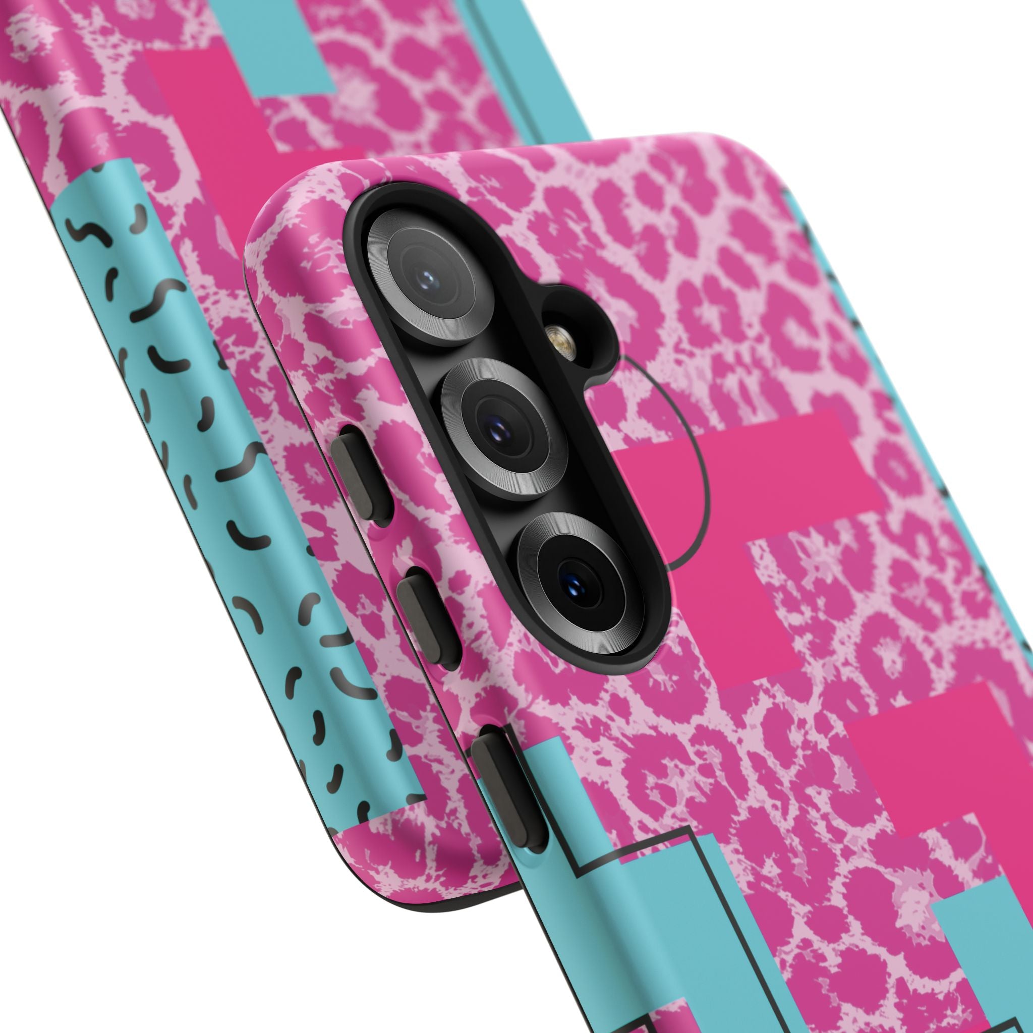 Retro Love Pink Leopard RG Tough Phone Case for iPhone, Galaxy, or Google Pixel