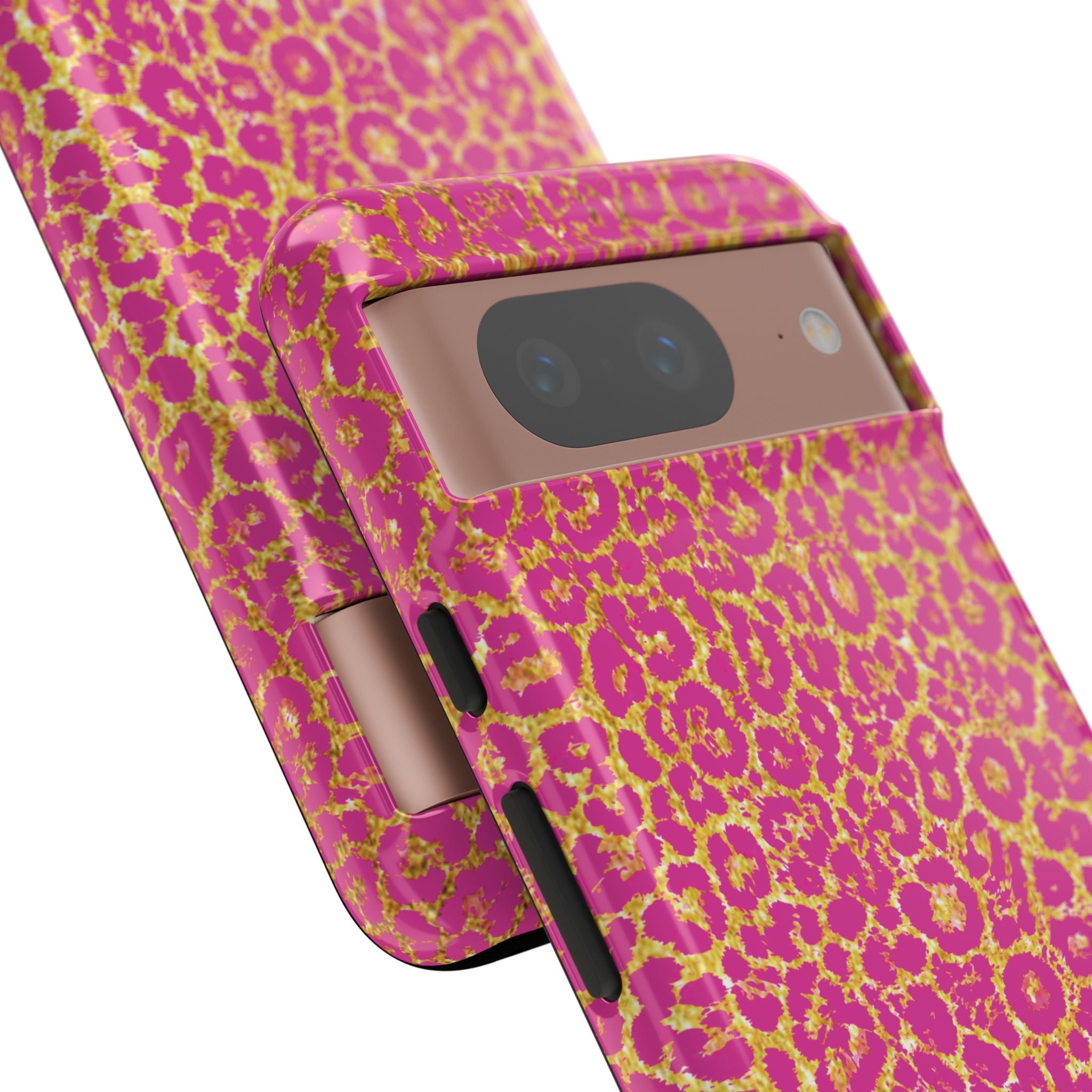 Pink Gold Leopard Tough Case for iPhone, Galaxy, or Google Pixel