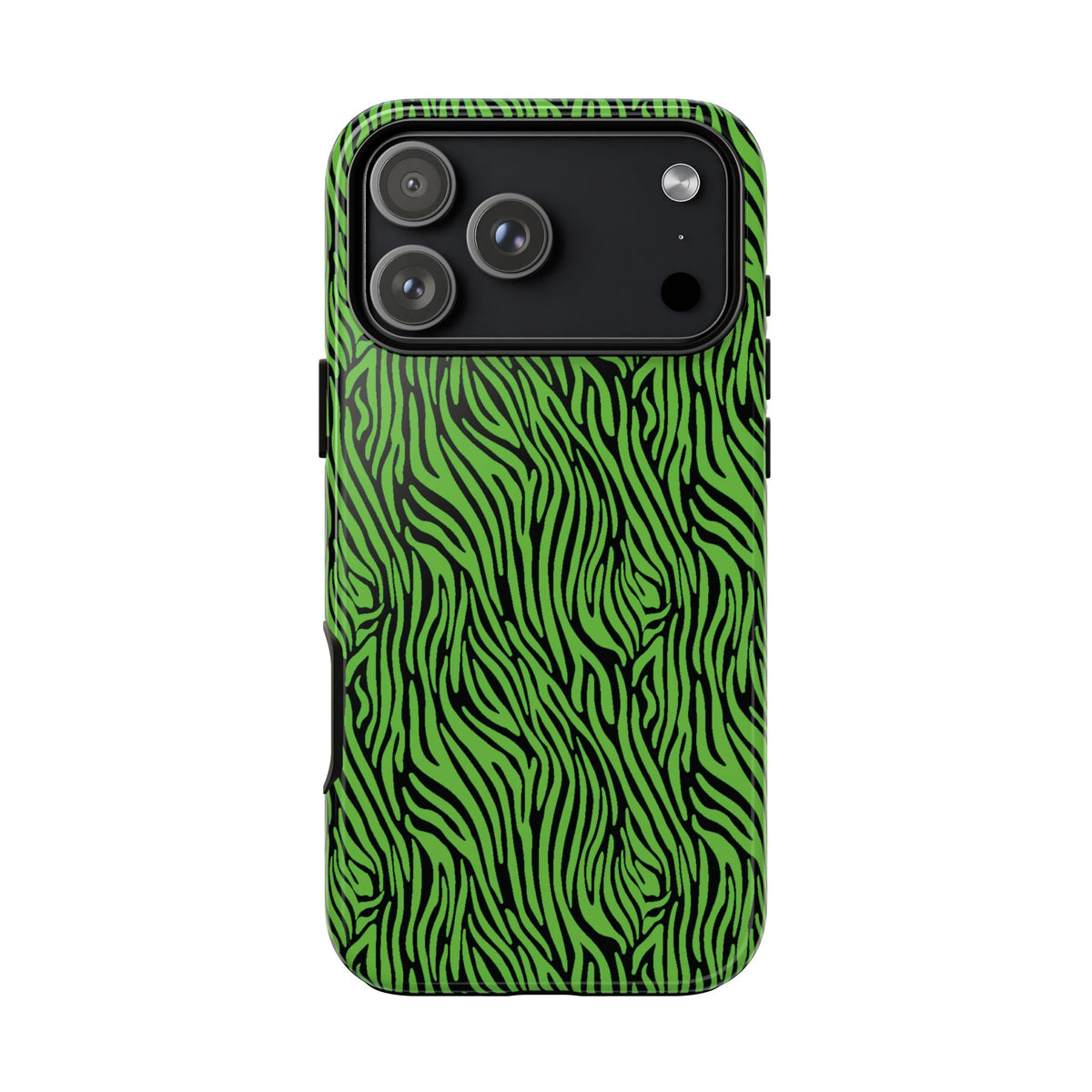 Neon Green Zebra Tough Phone Case iPhone, Galaxy, or Google Pixel