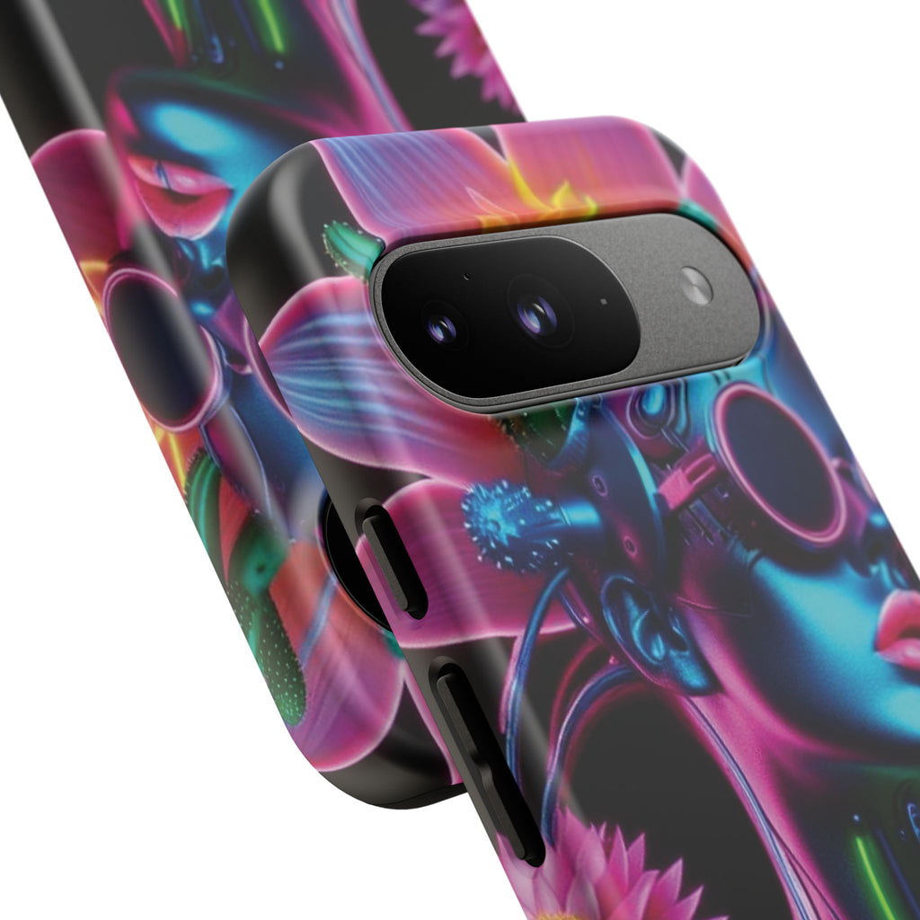 Neon Androgen Cactus Flower Tough Phone Case for iPhone, Galaxy, or Google Pixel
