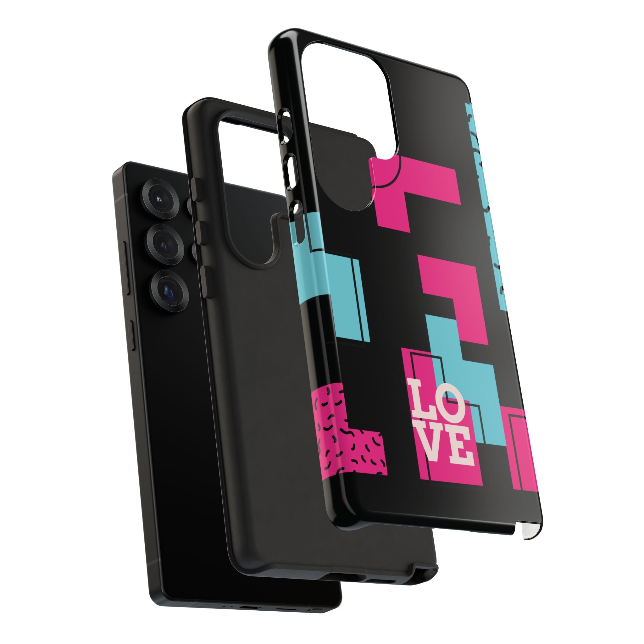 Retro Blocks LOVE Tough Case for iPhone, Galaxy or Google Pixel