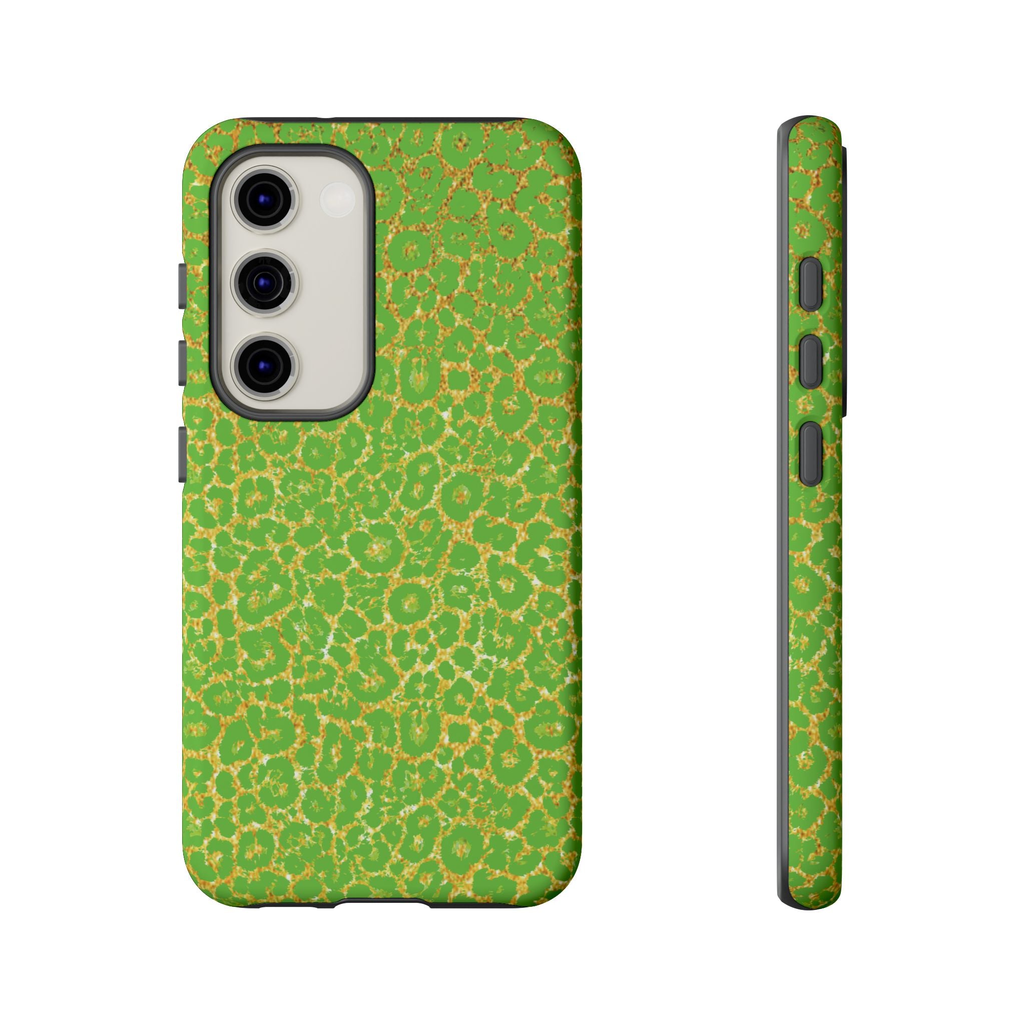 Neon Green Gold Leopard Tough Phone Case iPhone, Galaxy, or Google Pixel