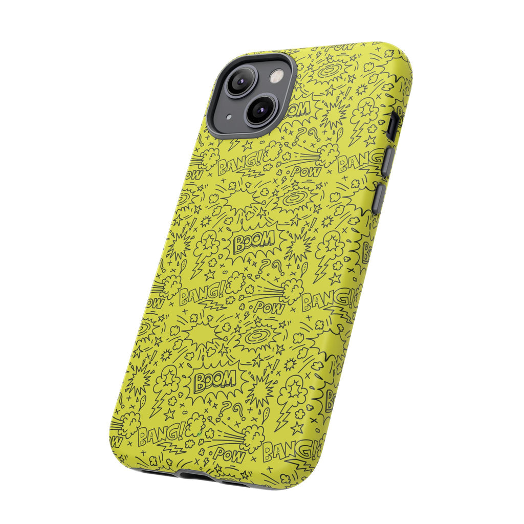 Neon Yellow Wow RG Tough Phone Case for iPhone, Galaxy, or Google Pixel
