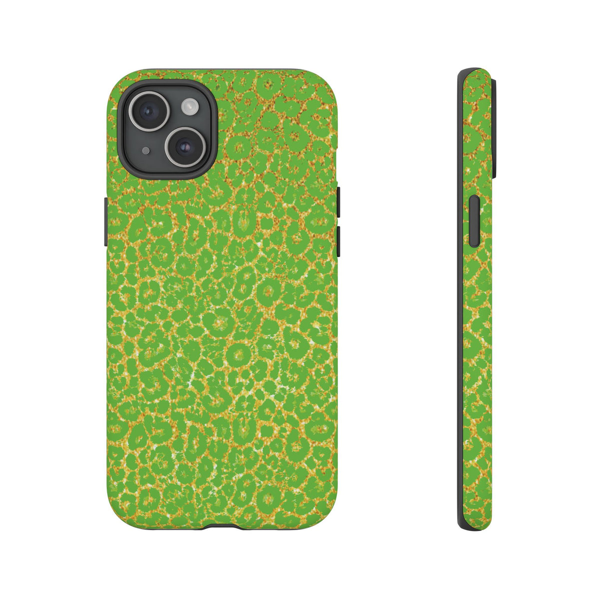 Neon Green Gold Leopard Tough Phone Case iPhone, Galaxy, or Google Pixel