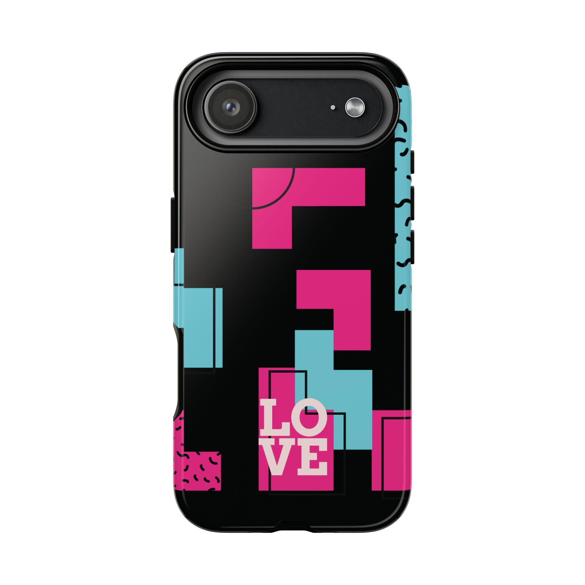 Retro Blocks LOVE Tough Case for iPhone, Galaxy or Google Pixel