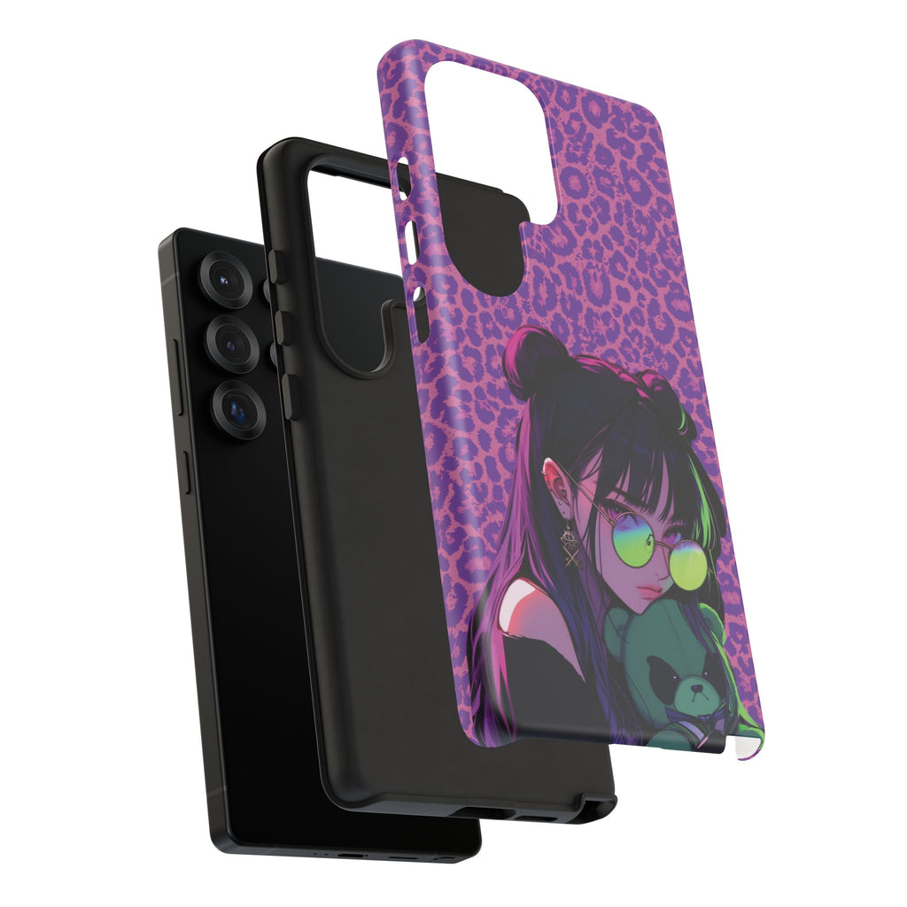 Purple Pink Leopard Kz iPhone, Galaxy and Google Tough Cases