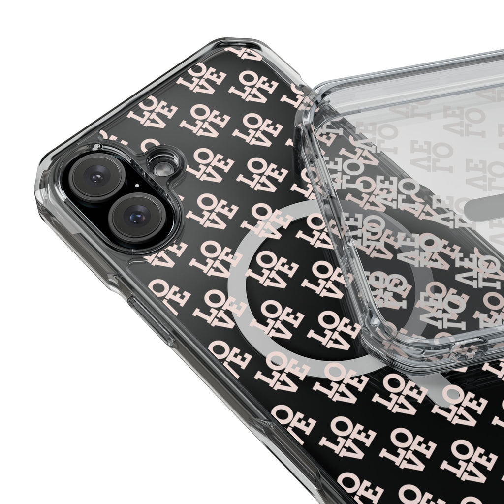LOVE Magnetic iPhone 14, 15, 16 Series Clear Impact Cases