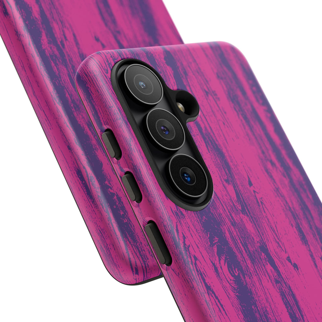 Pink Purple Wood Print Tough Phone Case iPhone, Galaxy, or Google Pixel