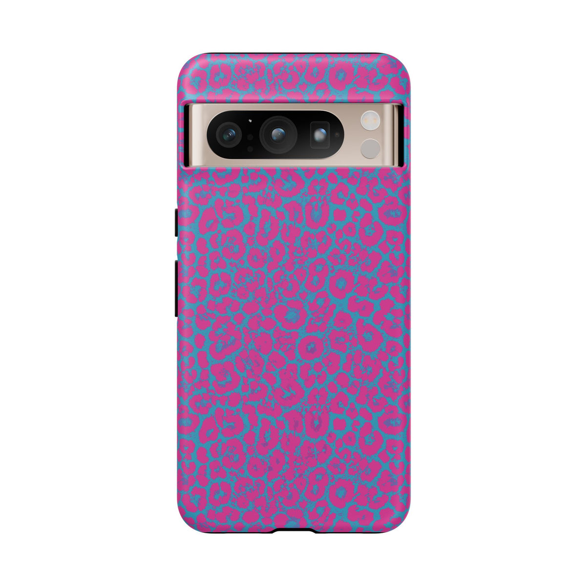 Pink Blue Leopard Tough Phone Case iPhone, Galaxy, or Google Pixel