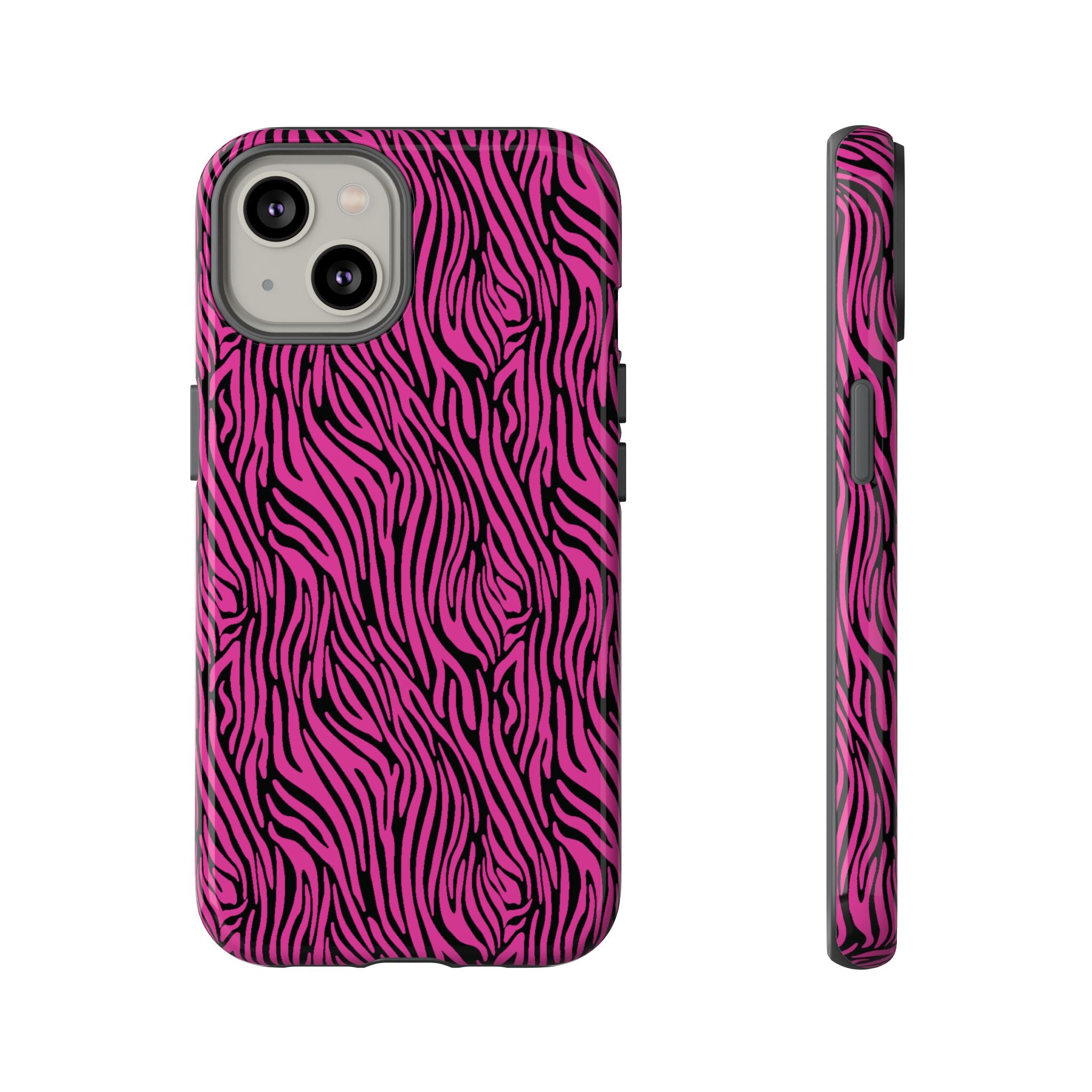 Pink Zebra Tough Phone Case for iPhone, Galaxy, or Google Pixel