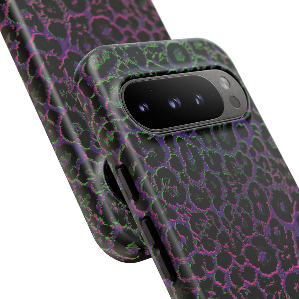 Colorful Leopard Tough Phone Case for iPhone, Galaxy, or Google Pixel