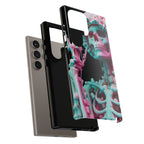 Neon Pink Skeleton (Black) Tough Phone Case for iPhone, Galaxy, or Google Pixel