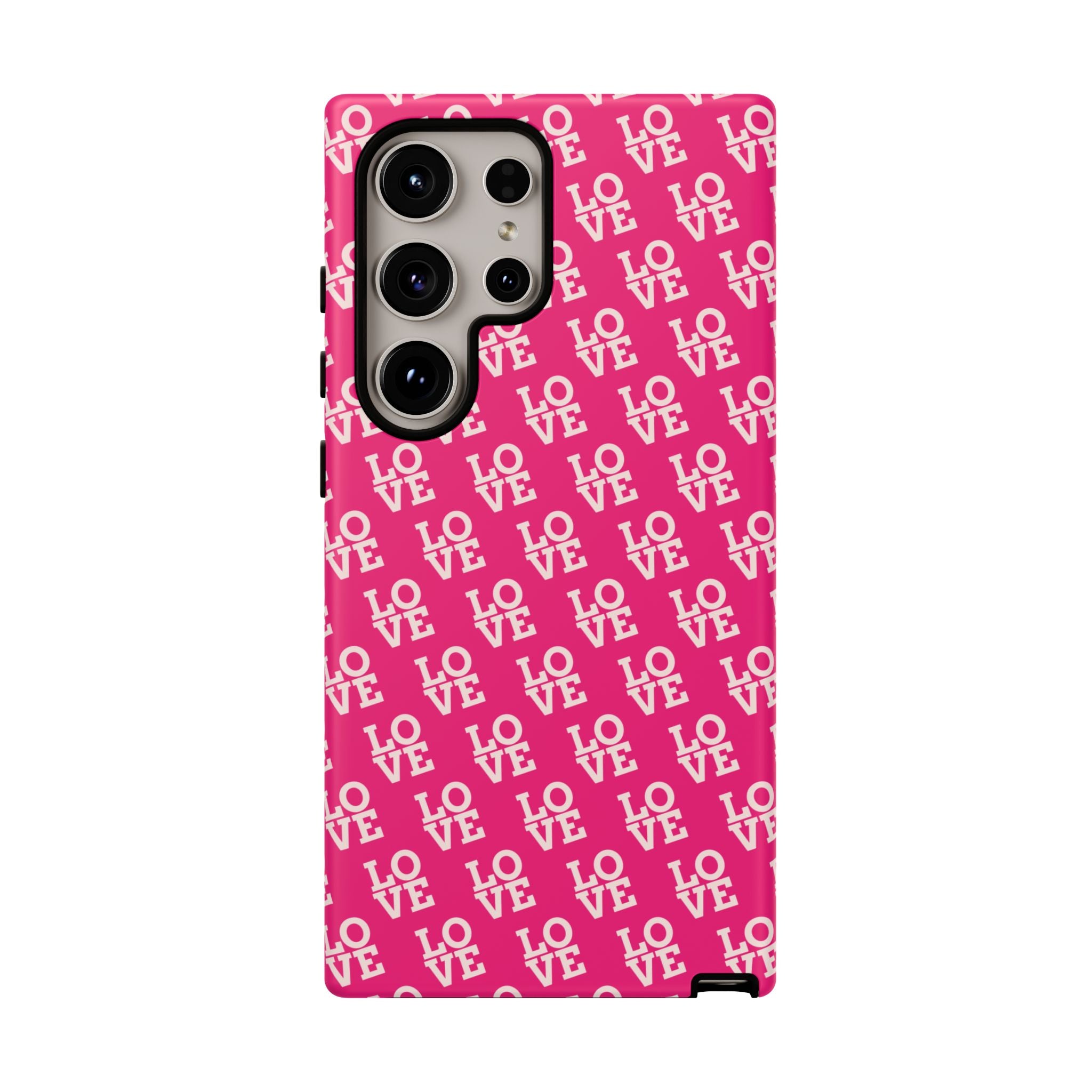 Vibrant Pink LOVE Tough Case iPhone, Galaxy, or Google Pixel