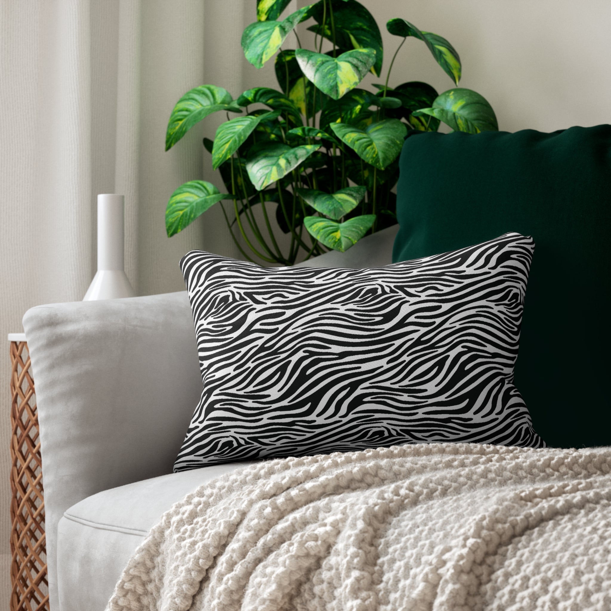 Zebra Animal Print Spun Polyester Lumbar PILLOW