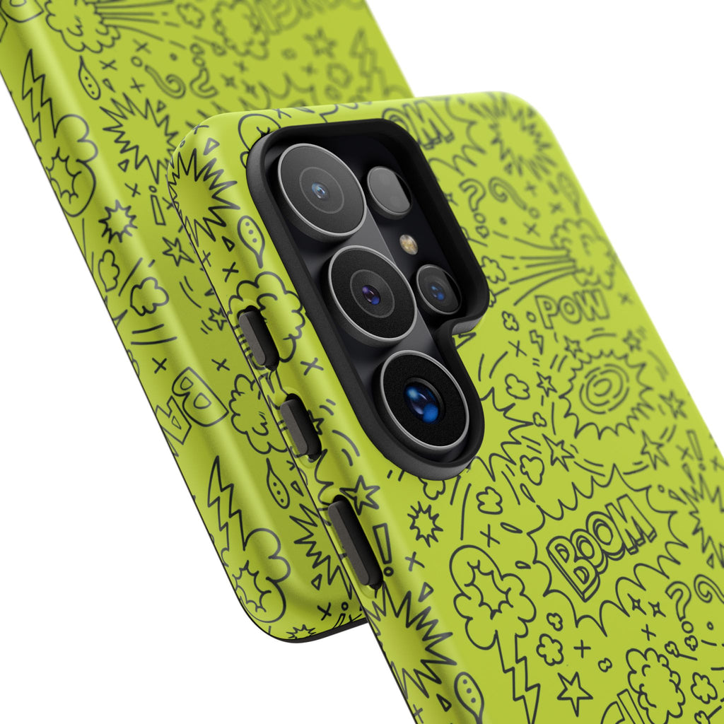 Neon Lime Wow Tough Case for iPhone, Galaxy, or Google Pixel