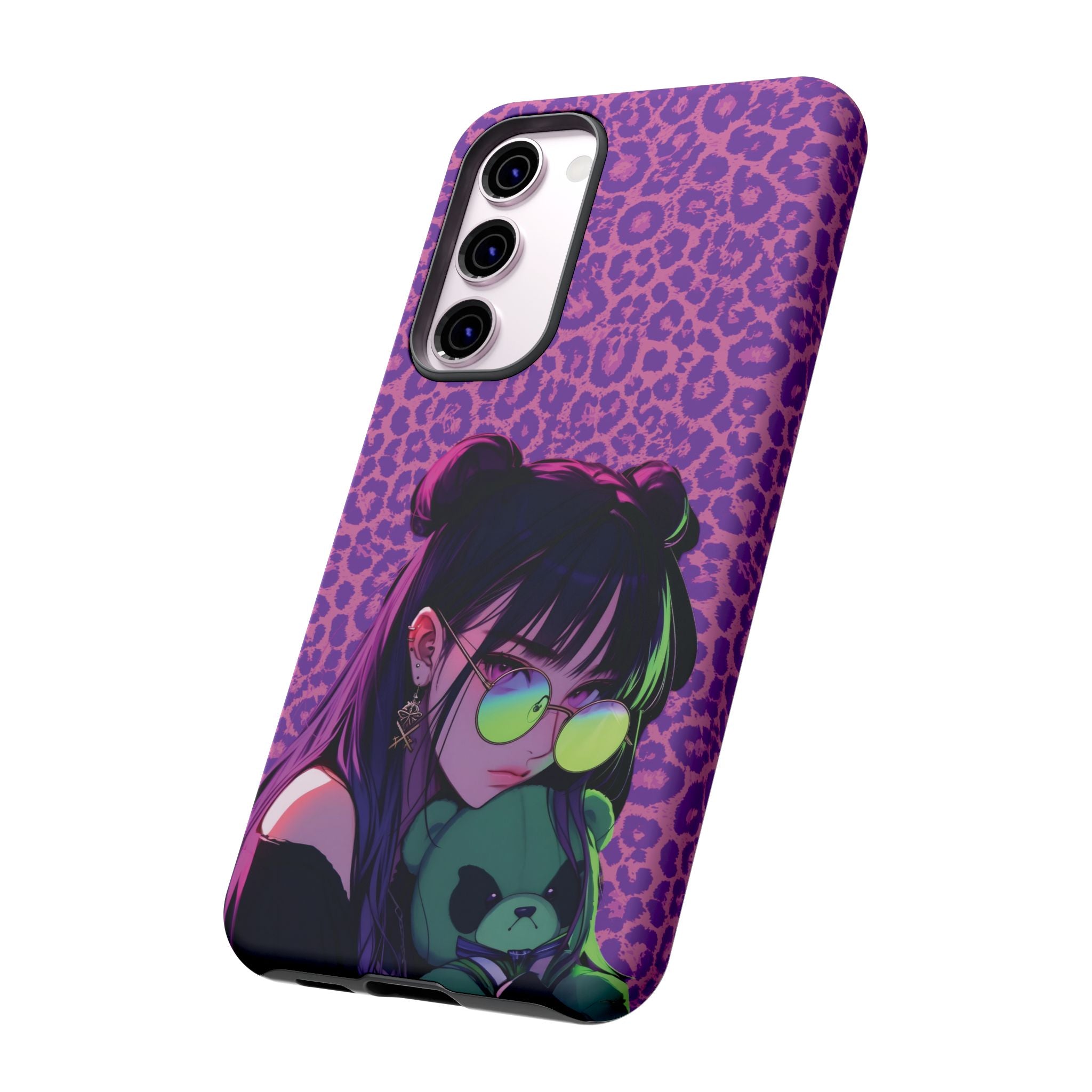 Purple Pink Leopard Kz iPhone, Galaxy and Google Tough Cases