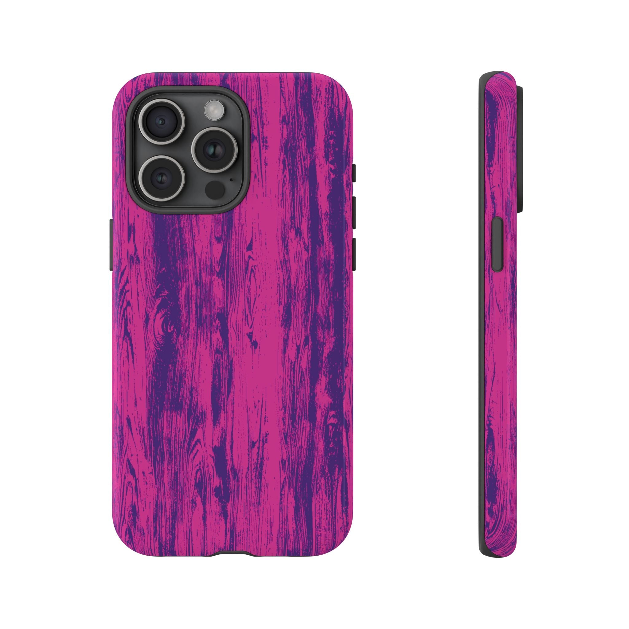 Pink Purple Wood Tough Phone Case iPhone, Galaxy, or Google Pixel