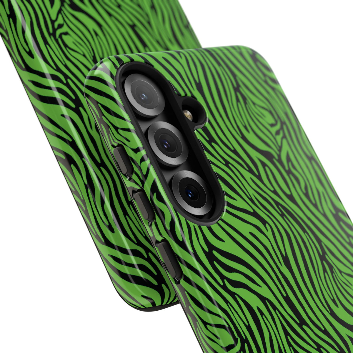 Neon Green Zebra Tough Phone Case iPhone, Galaxy, or Google Pixel