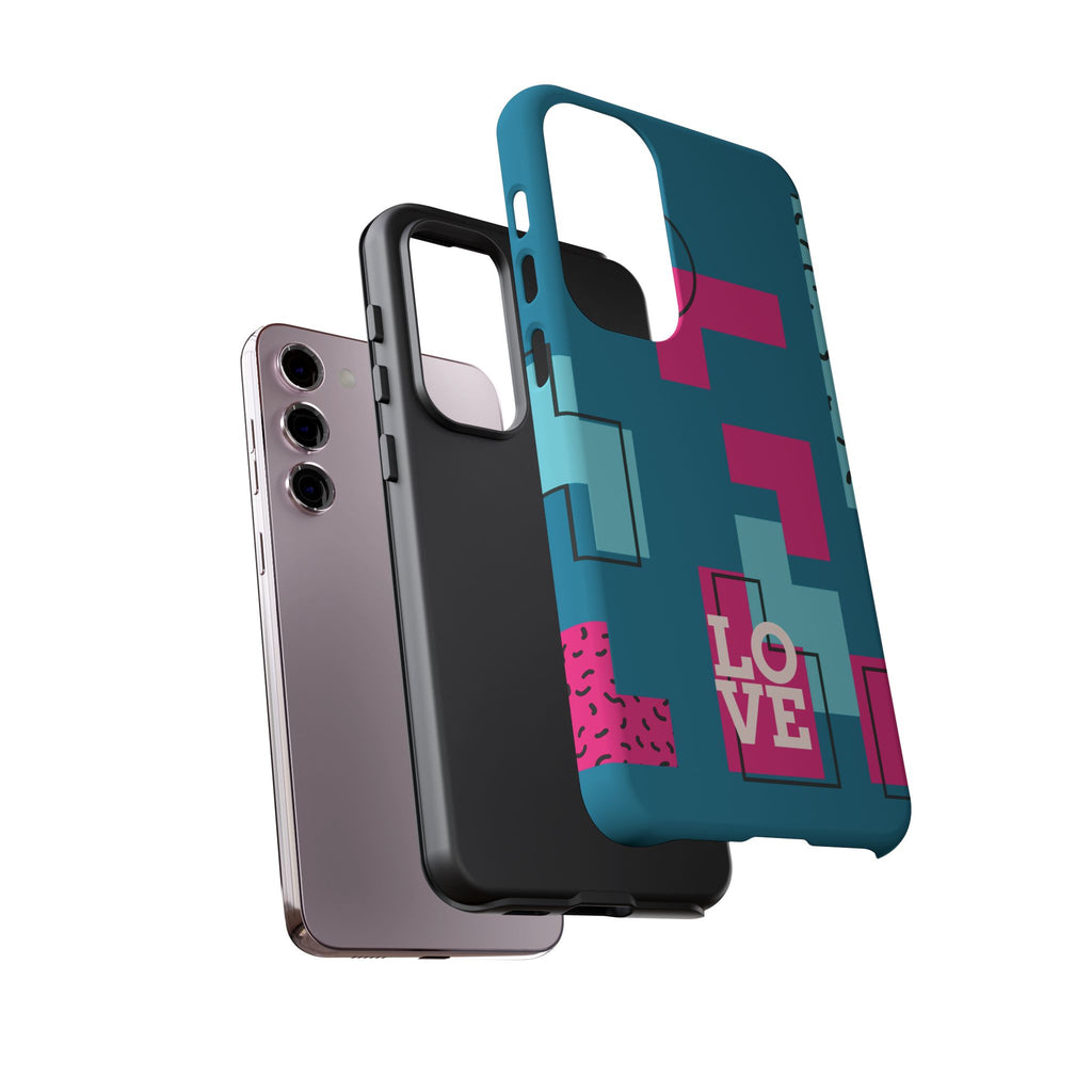 LOVE Teal Green Tough Phone Case for iPhone, Galaxy, or Google Pixel