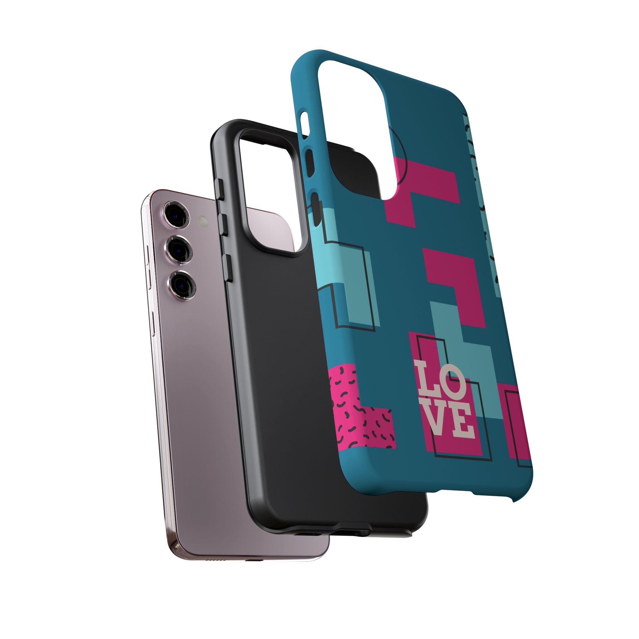 LOVE Teal Green Tough Phone Case for iPhone, Galaxy, or Google Pixel
