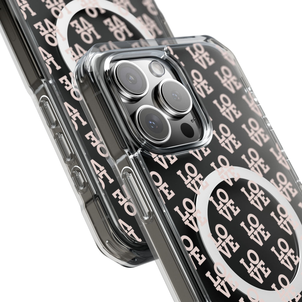 LOVE Magnetic iPhone 14, 15, 16 Series Clear Impact Cases