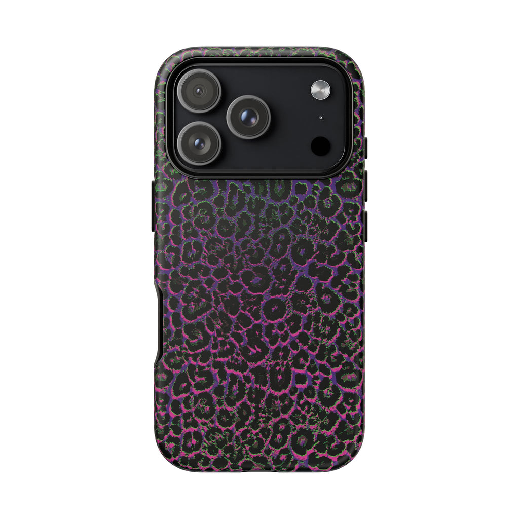 Colorful Leopard Tough Phone Case for iPhone, Galaxy, or Google Pixel