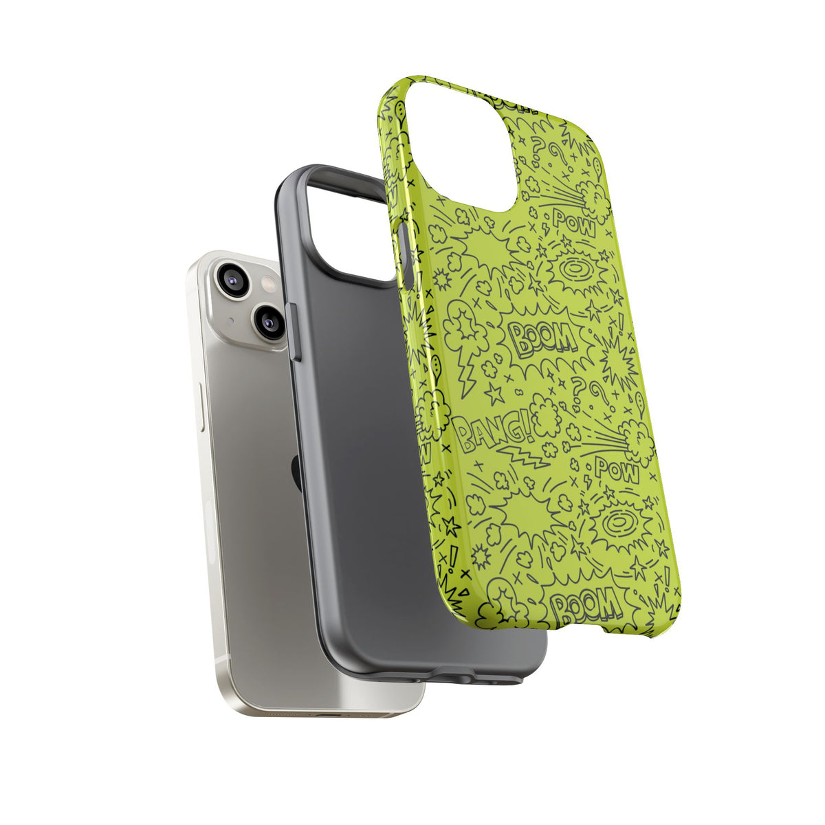 Neon Lime Wow Tough Case for iPhone, Galaxy, or Google Pixel