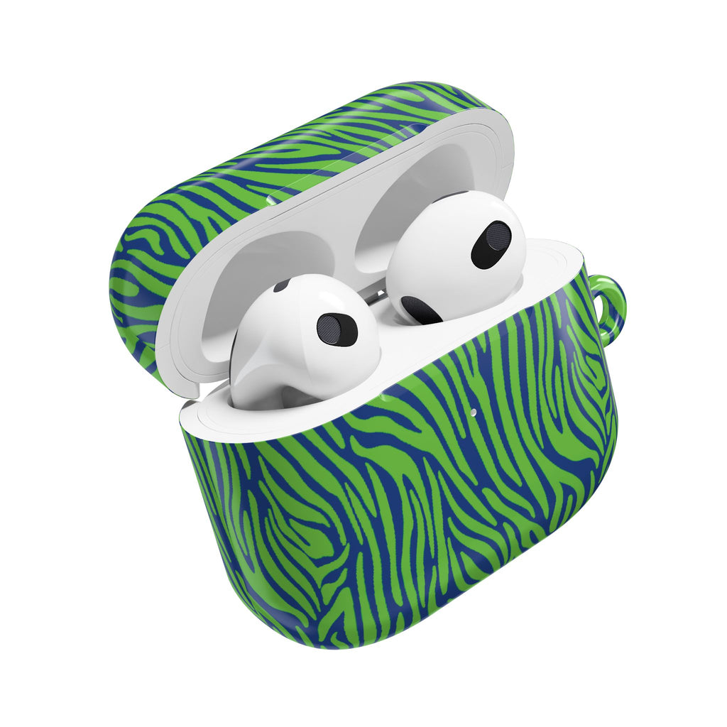 Blue and Green Zebra AirPod Cases