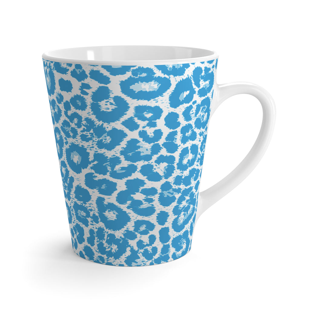 Blue Leopard Print Latte Mug