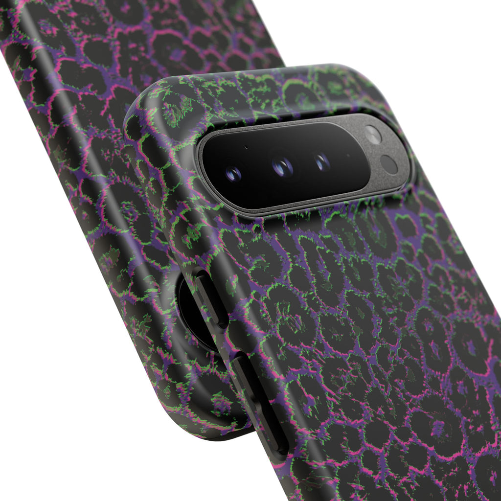 Colorful Leopard Tough Phone Case for iPhone, Galaxy, or Google Pixel