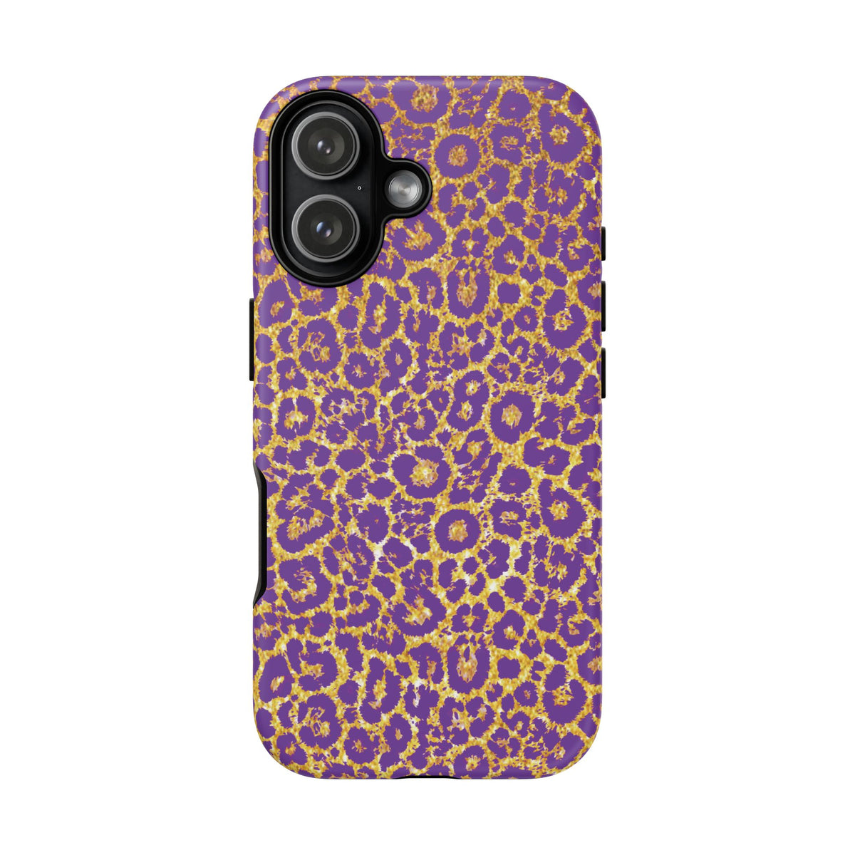 Purple Gold Leopard Tough Phone Case for iPhone, Galaxy, or Google Pixel