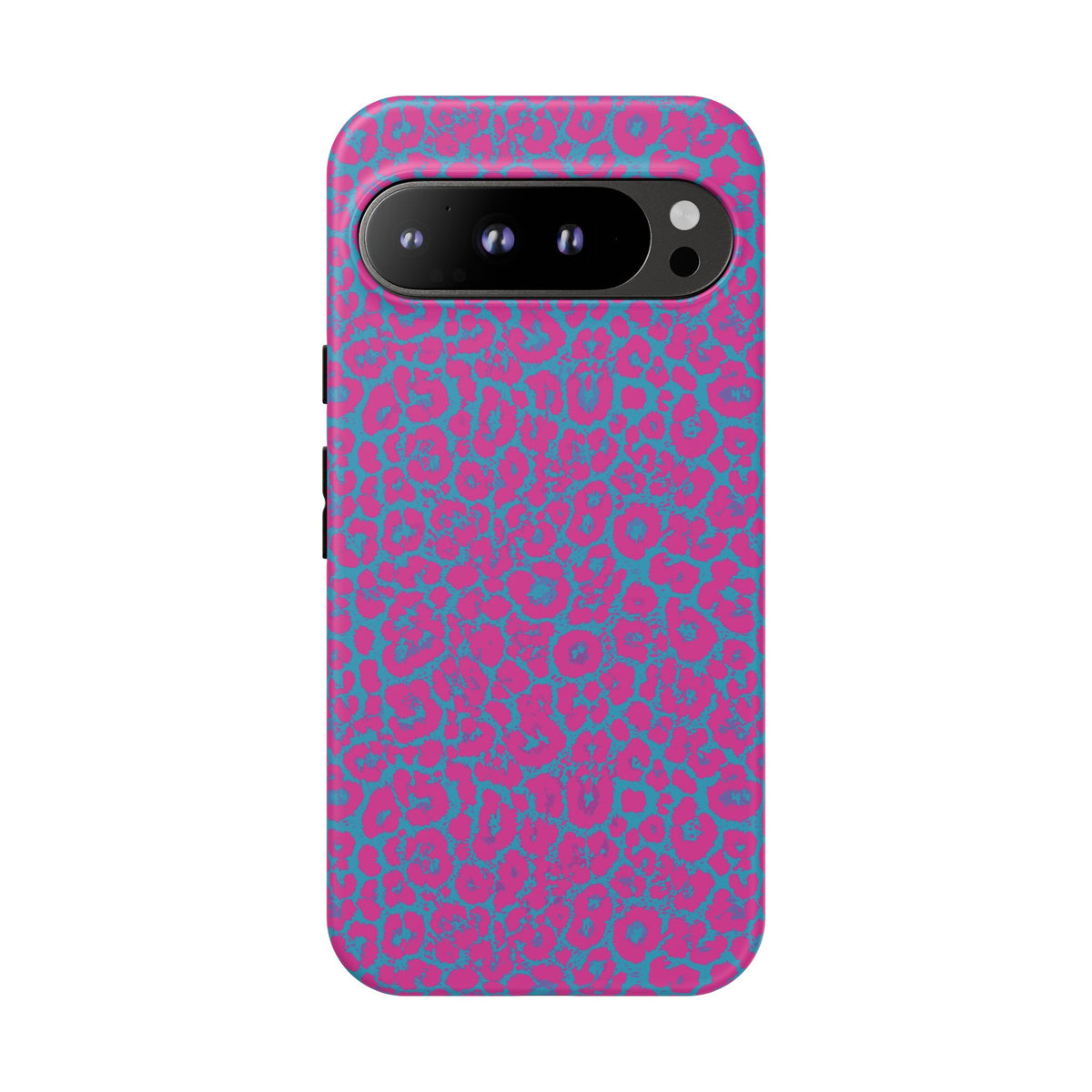 Pink Blue Leopard Tough Phone Case iPhone, Galaxy, or Google Pixel