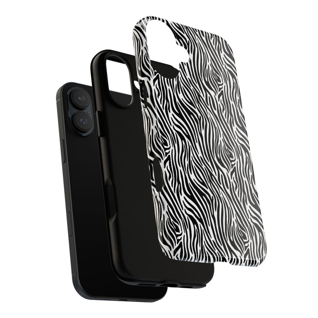 Black and White Zebra Print Tough Case iPhone, Galaxy and Google Pixel