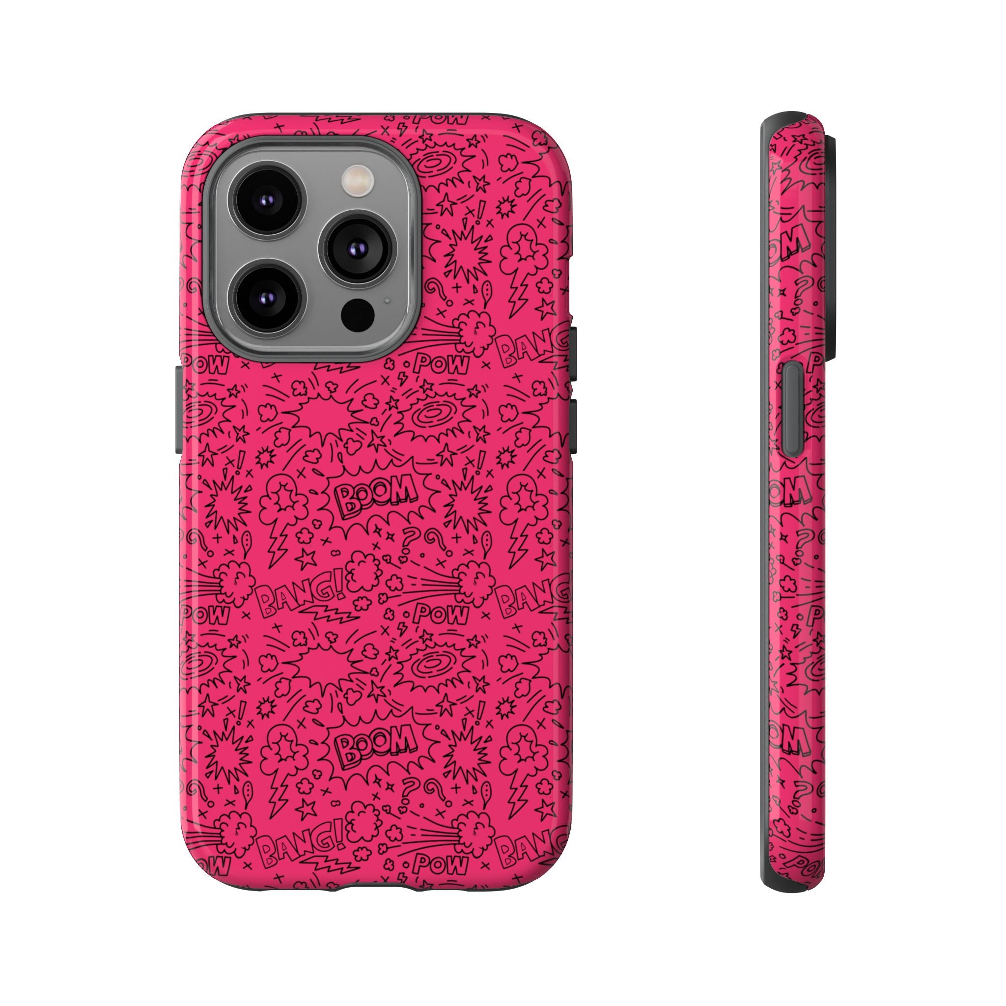 Pink Wow Tough Case for iPhone, Galaxy, or Google Pixel