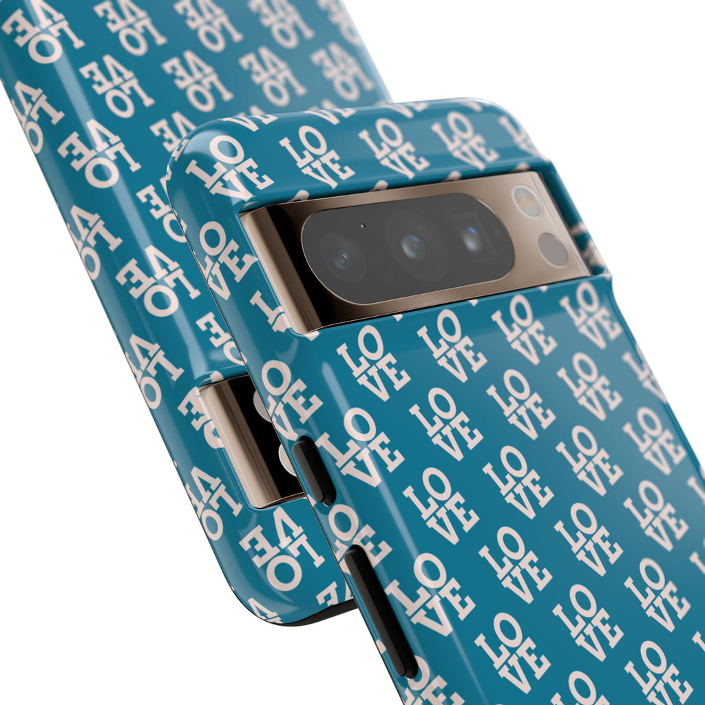 LOVE Teal Green Tough Phone Case iPhone, Galaxy, or Google Pixel