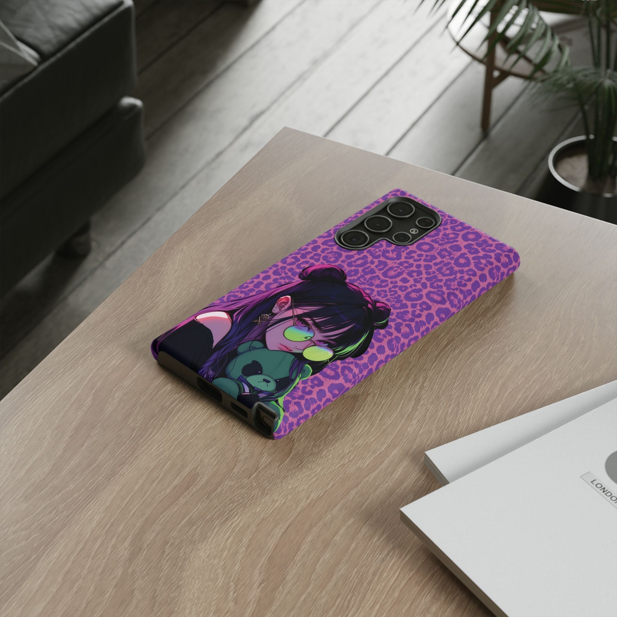 Purple Pink Leopard Kz iPhone, Galaxy and Google Tough Cases