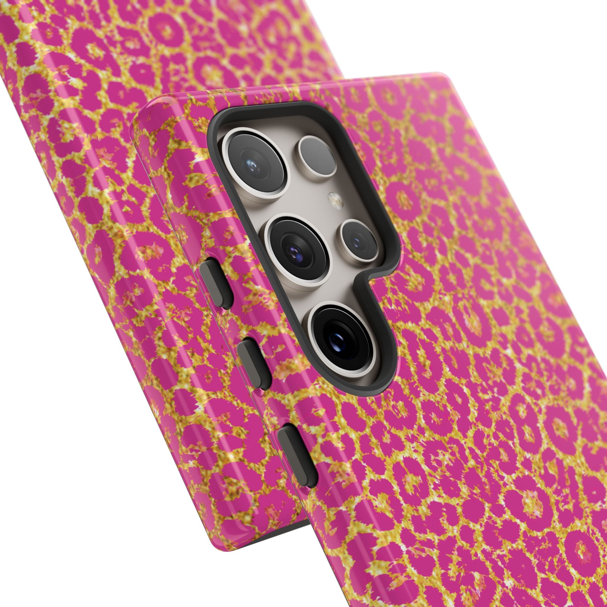 Pink Gold Leopard Tough Case for iPhone, Galaxy, or Google Pixel